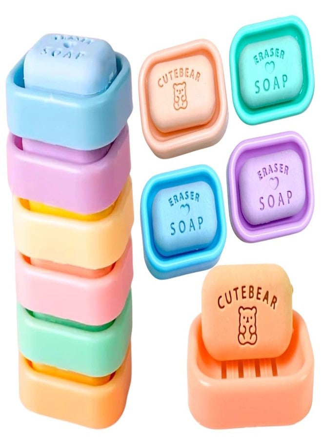 TERA13 Mini Soap Eraser for Kids (5 Pcs) Smudge-Free Cute Pencil Erasers, 3D Shape Fun & Colorful Erasers for Boys & Girls, Non-Toxic Pencil Eraser, Birthday Return Gift, Stationery Colletion - Image 1